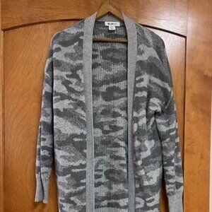 William Rast Open Front Gray Camo Sweater - XS